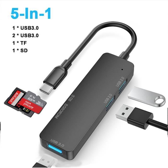 Hub USB-C 7-en-1 Lemorele - HDMI 4K, Ethernet GB, PD 100W, USB, SD/TF Pour MacBook, IPad