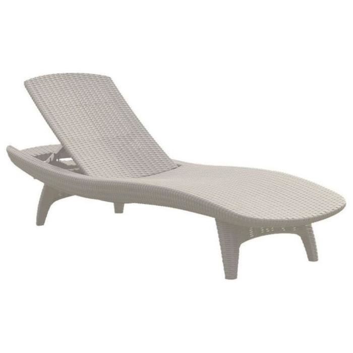 Chaise longue - Pacific - 4 positions - Blanc - Plastique - Extérieur Chaise longue - Pacific - 4 positions - Blanc - Plastique - Extérieur