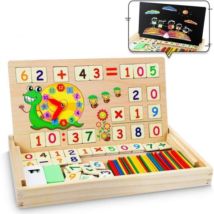 Dr. MUYA – Jouet Montessori Maths 2-6 Ans – Addition/soustraction Jusqu’à 20, Planches En Bois