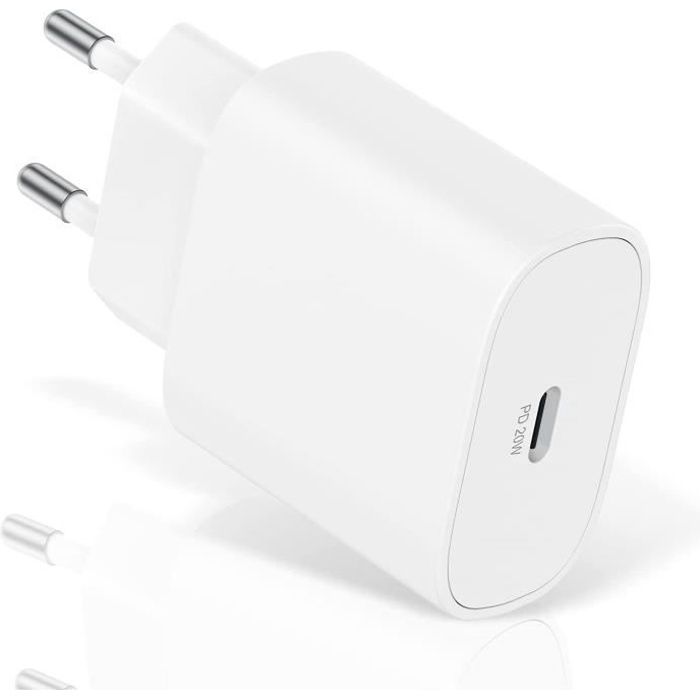 Chargeur iPhone 13 Rapide 20W USB C - Certifié Apple MFi avec Câble 2 m USB  C vers Lightning Chargeur Mural Alimentation rapide pour iPhone 13/13 Min/13  Pro/13 Pro Max/12/12 Pro/11/XS/X/XR, iPad 
