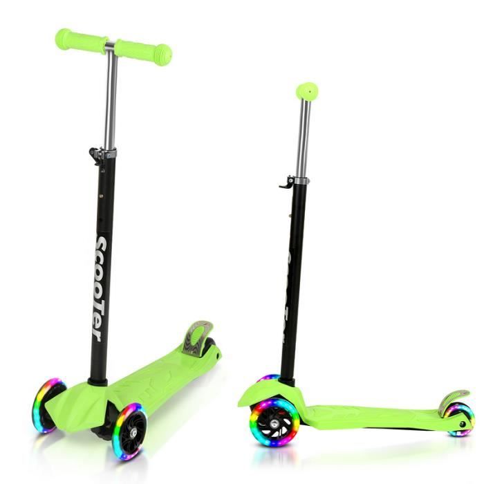 SUOTU Trottinette Enfant 3-12 Ans – Roues LED 145 Mm, Pliable, Hauteur Réglable – Garçons/filles