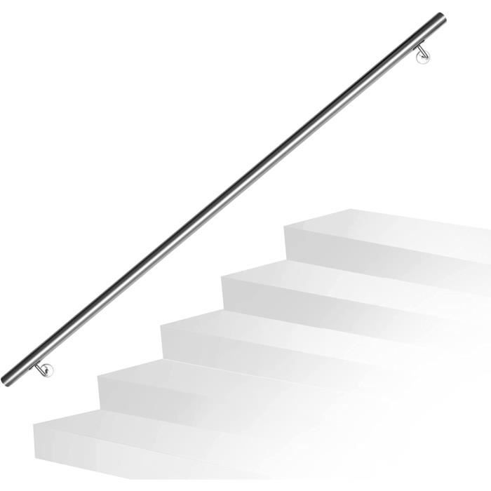 Lospitch – Rampe D'escalier En Acier Inoxydable 304, 160 Cm – Diamètre 42 Mm – Pour Intérieur/extérieur