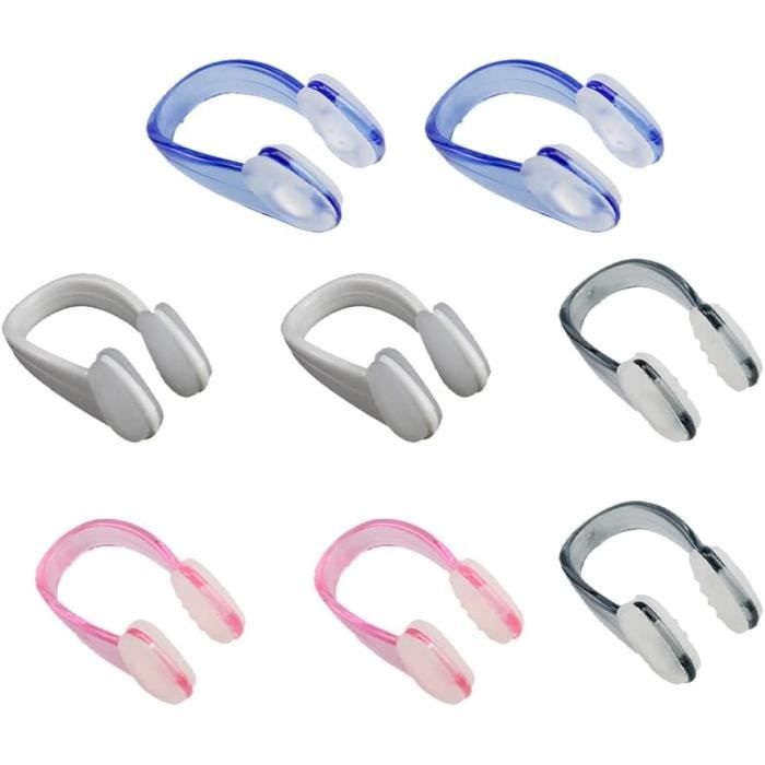 Lot De 8 PinceNez De Natation En Gel De Silice Réutilisables Et Étanches Pour Adultes Et