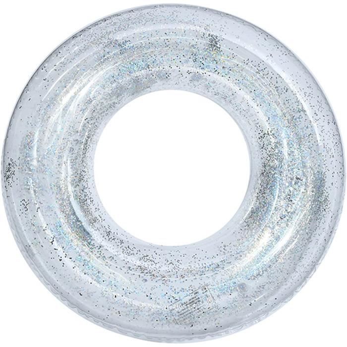 Bouée Piscine Gonflable à Paillettes Pour Adulte – Transparente, PVC Résistant, Flotteur Confortable Pour Plage Et Fêtes D’été
