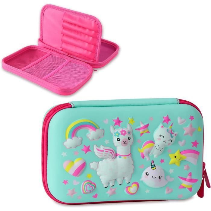 Trousse Scolaire Grande Capacité 24x11x7 Cm - Toile Oxford Noire Pour Collège/lycée - 7