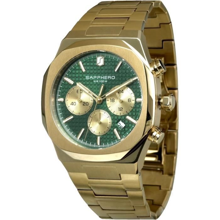 Montre Homme Mouvement Japonais 100M Etanche Acier Inoxydable Montres Chronographe Luxe Mode