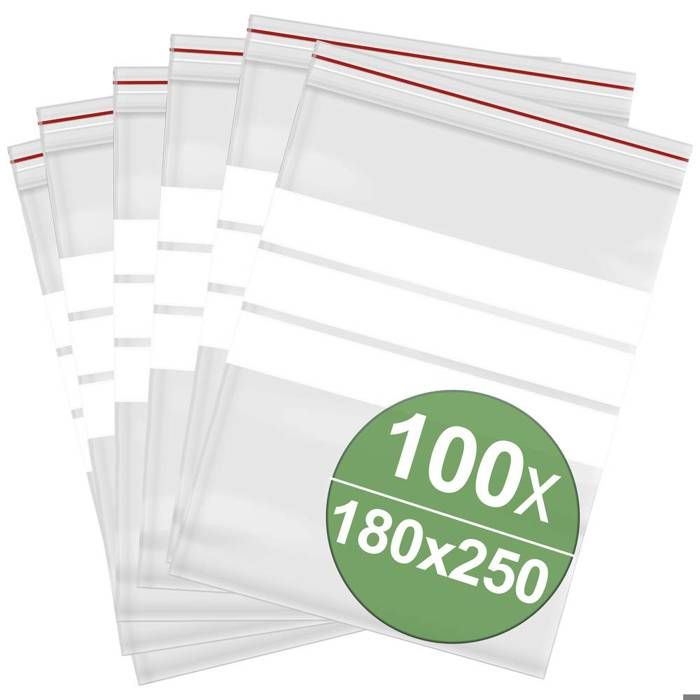 Ratioform | Sacchetto Con Chiusura A Pressione Basic | Senza Stampa Conf Da 100 Pz Ldpe Lungh X Largh 450 X 350 Mm 90274052