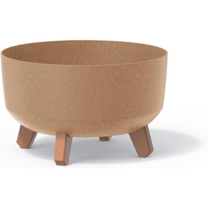 Pot De Fleurs Bas 6,8L Avec Pieds Amovibles Et Insert 285 Mm, Eco Naturo[u9947] - Jardin