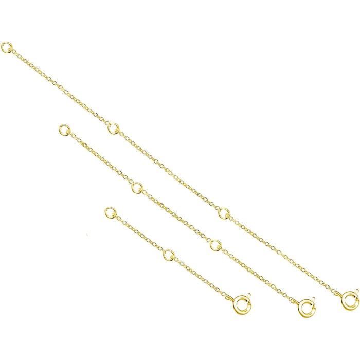 3 Rallonges Pour Chaînes Argent, Chaînes D'Extension De Collier Chaîne