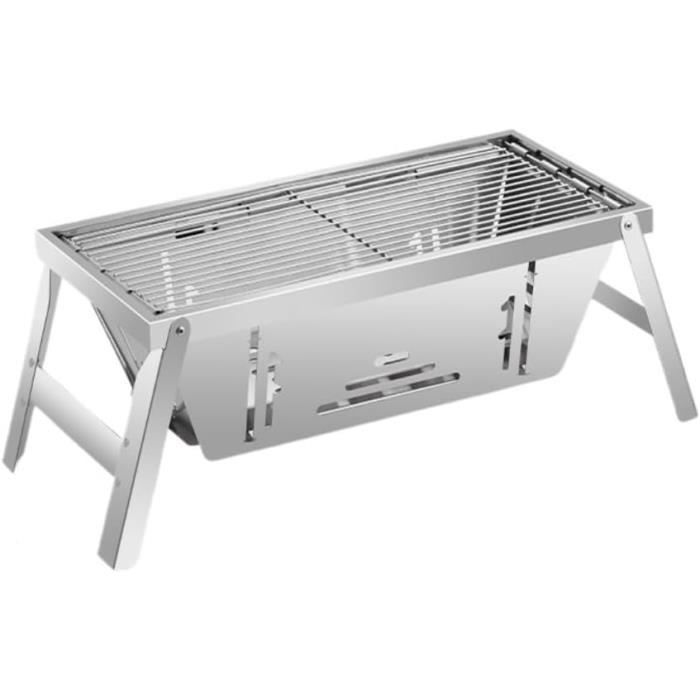 Foyer en Acier Inoxydable, Grille de Barbecue Pliable Foyer de Feu de Camp Portable Barbecue au Charbon de Bois Relevable pour Camping-Pique-NiqueJar. | Leroy Merlin