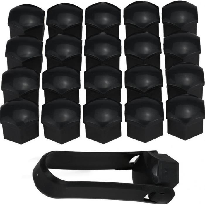 Cache Vis Roue 17mm Duokon - Lot 20 Pièces Noir Protection écrou Jante Anti-vol