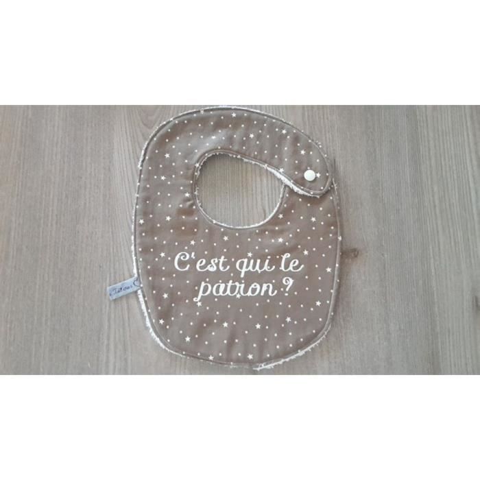 Bavoir Bebe Taille 0 A 1 An Taupe Etoilee Humour C Est Qui Le Patron Cdiscount Pret A Porter