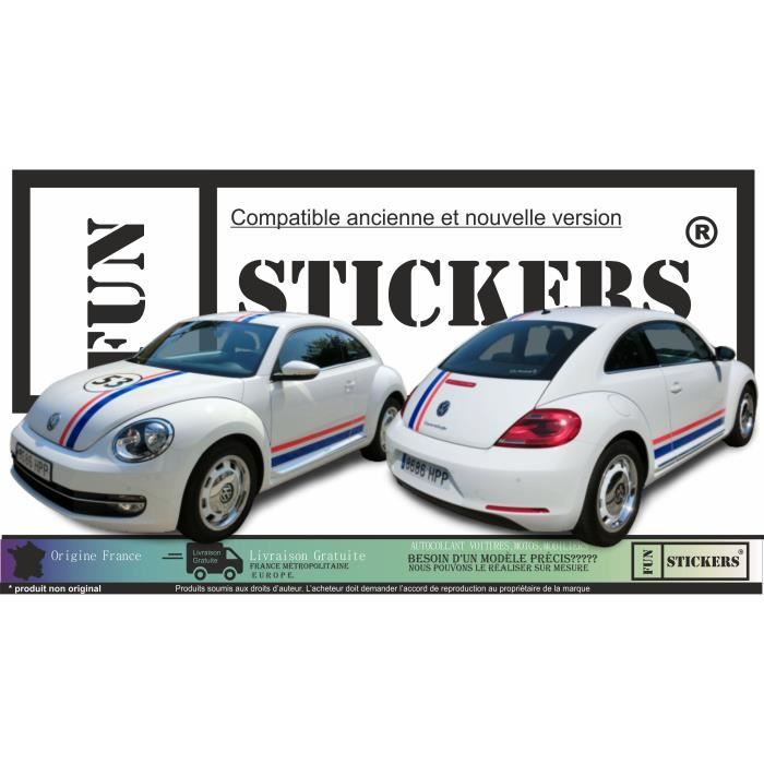 Volkswagen New Beetle Bandes Choupette 53 - Kit Complet - Tuning Sticker Autocollant Graphic Decals