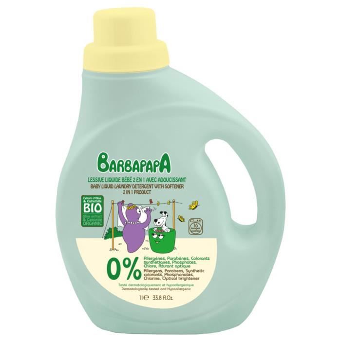Lessive Bio Bebe 2 En 1 Avec Adoucissant 1 Litre Dermatologique Hypoallergenique Barbapapa Cdiscount Electromenager