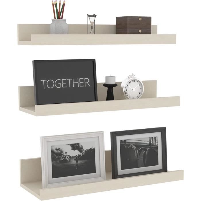Buithafu Lot De 3 Étagères Murales Pour Chambre Enfant - Étagères Flottantes En Bois De Pin Avec Barrière De Sécurité, Idéales Pour Livres, Jouets Et Déco - Installation Facile Et Design Mignon