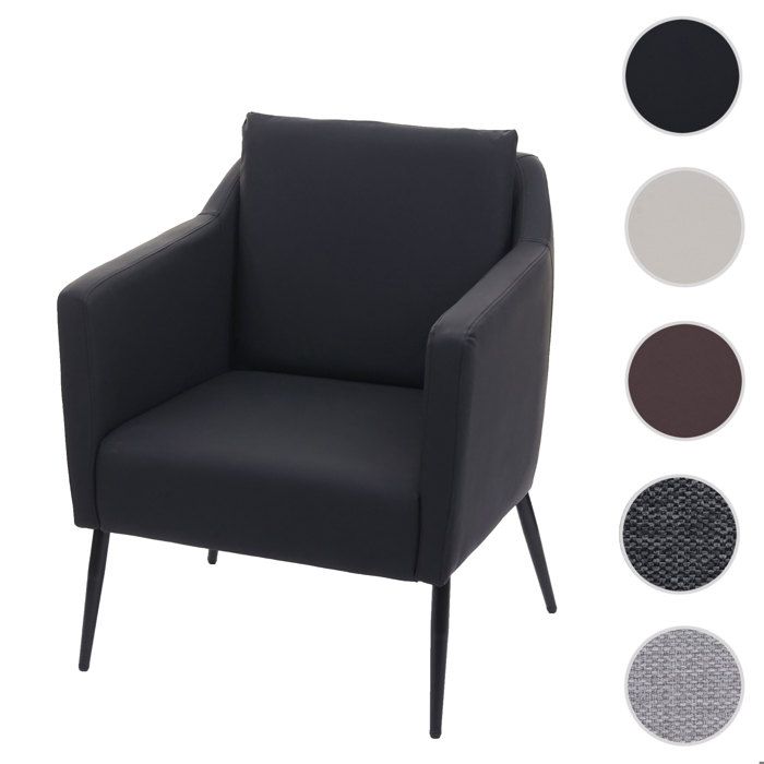 Fauteuil de salon MCW-H93a similicuir noir