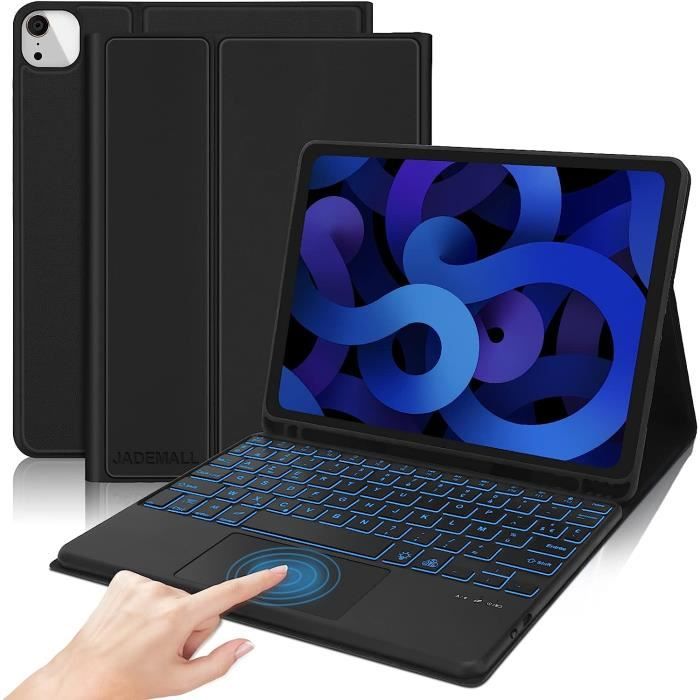 Coque Clavier Avec Touchpad AZERTY Français Pour IPad Air 11" M2/M3 (2024-2025) - Clavier Bluetooth Détachable, Protection Complète - Noir