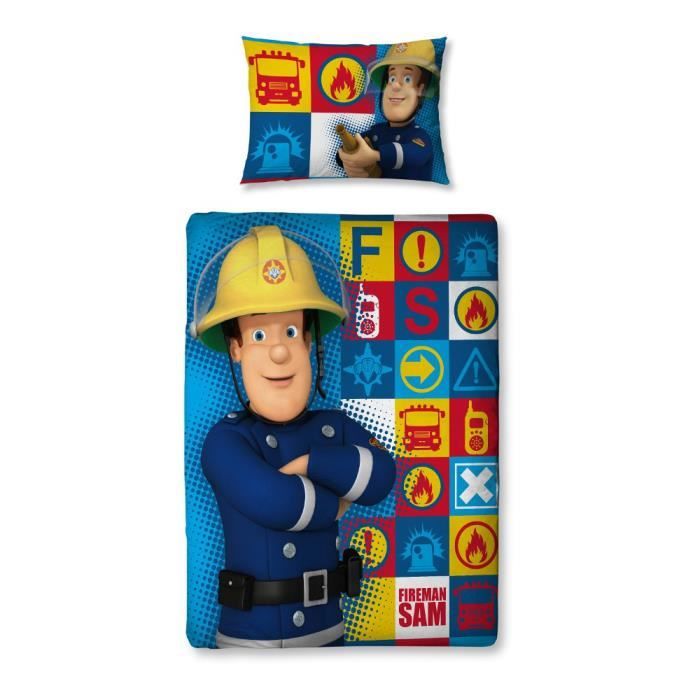 Parure de lit Junior Fireman Sam le Pompier - Cdiscount Maison