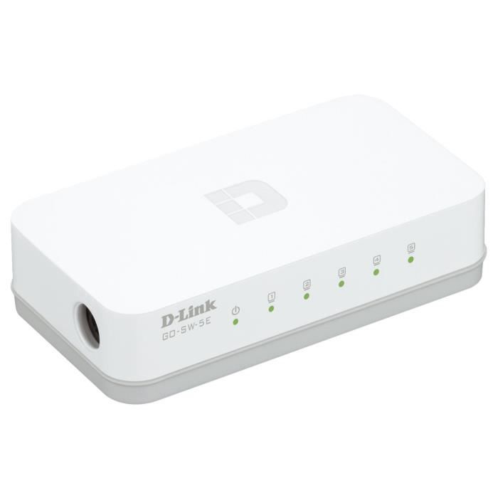 Switch Ethernet D-Link GO-SW-5E 5 Ports 10/100Mbps - Partage Connexion Réseau