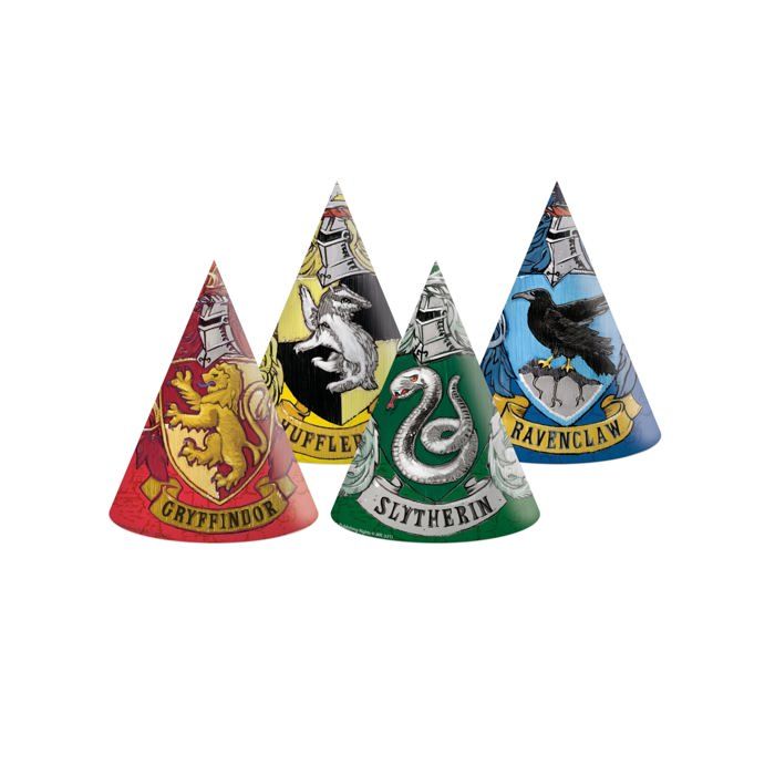 Chapeaux de fête - Harry Potter - 6 pièces - Carton - Élastique - Maisons de Poudlard