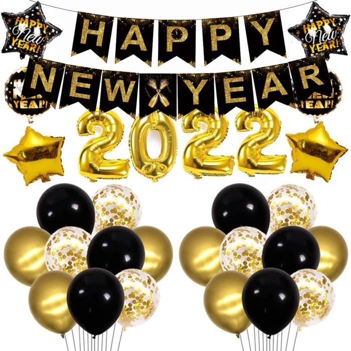 Kit De Decoration Pour Le Nouvel An 22 Decoration De Veranda Happy New Year 21 Noir Et Dore Cdiscount Maison Kit De Decoration Pour Le Nouvel An 22 Decoration De Veranda Happy New Year 21 Noir Et Dore Cdiscount Maison