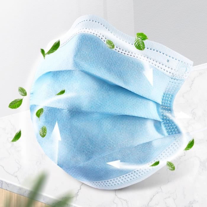50 Pcs Masque Jetable Chirurgical Anti-Pollution Anti-Poussière 