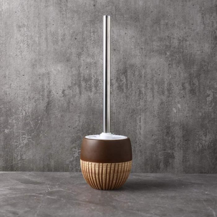 Porte-Brosse Toilette Cygne Céramique - Design Créatif Noir - Salle De Bain