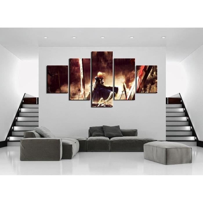 5 Panneau Mural Art Peinture Pierres Zen Et Fleurs Blanches Pour Le Bureau À Domicile Décoration Salon Moderne Xxl Impression Sur Toile 5 Parties Tableau Intissee (L/Avec Cadre 150 X 80 Cm