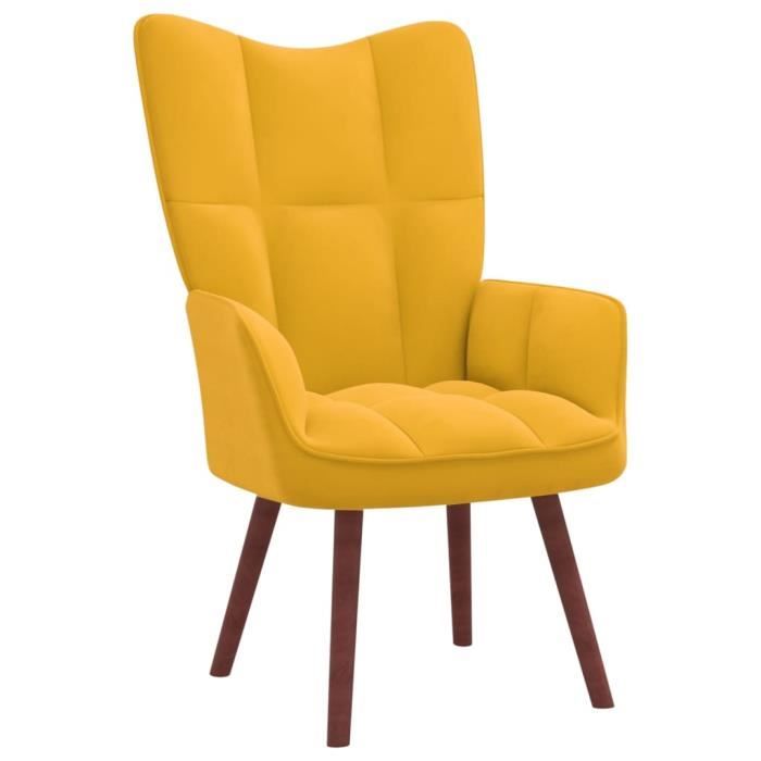 Star Market® Luxueux Chaise de relaxation Jaune moutarde Velours Moderne & Confortable EU19994