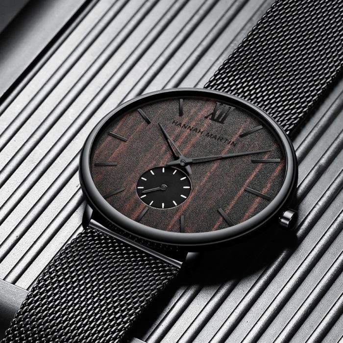 LINGYUE hommes montres Top luxe ébène bois de cerisier et