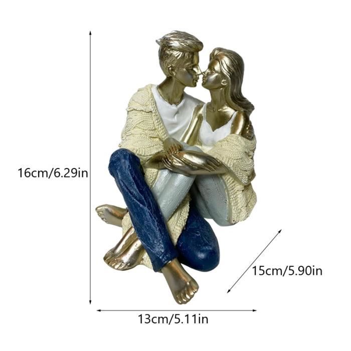 Statue deco,Sculpture de Couple en résine, Statue d'amoureux
