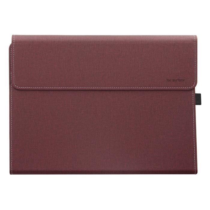 Housse - SafeStand - Microsoft Surface Pro 9 - Rouge - Protection antichoc - Éco-cuir