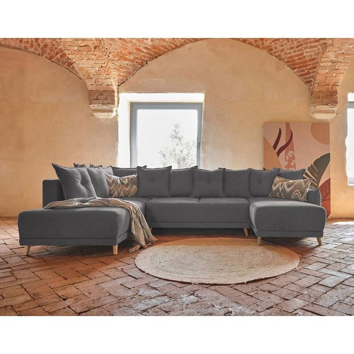 Lena Canape D Angle Panoramique Convertible Gauche L312x90x155