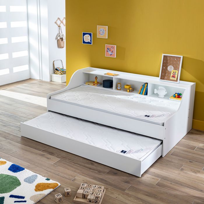 matelas pour lit tiroir bultex nano 90x200 - Blanc - Garantie 5 ans - Bultex