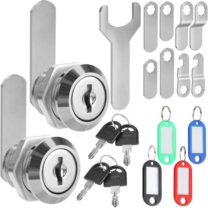 Lot De 2 Serrures De Boîte à Outils Pour Camion En Forme De T - Acier Inoxydable Avec 2 Clés - Noir