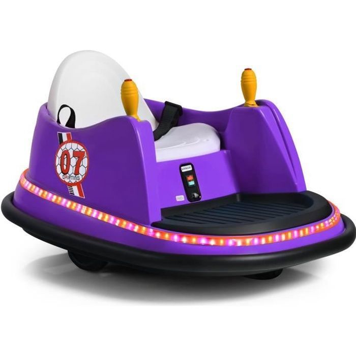 Voiture Auto Tamponneuse &Eacute;lectrique 6V pour Enfants 2-5 Ans, avec T&eacute;l&eacute;commande,57x75x42cm Violet