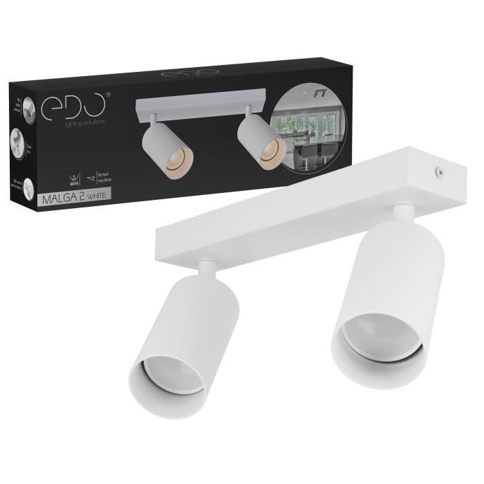 Spot de plafond - MALGA - 2 WHITE - 2x GU10 - Aluminium - Design contemporain