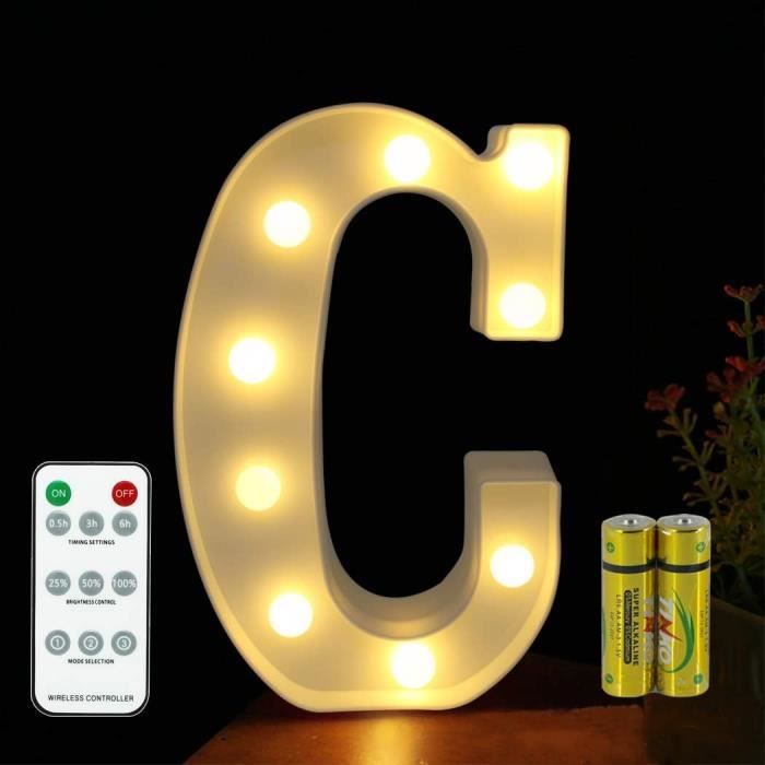 Lettre En Polystyrène Personnalisée Chiffres Lumineux Lettres Lumineuses à LED Lampe 30/40/50 Panneau De Bar Lumineux Piles Pour Décoration De Fête D' anniversaire Et Mariage (30 Lettres Lumineuses Polystyrène