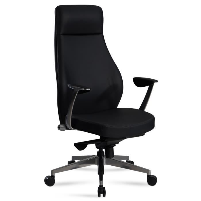 finebuy chaise de bureau simili cuir fauteuil ergonomique siège pivotante 120kg  [noir]