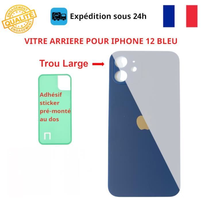 Vitre Arrière Bleue Avec Adhésif Pour IPhone 12 Mini - Remplacement Facile - Neuf En Boîte
