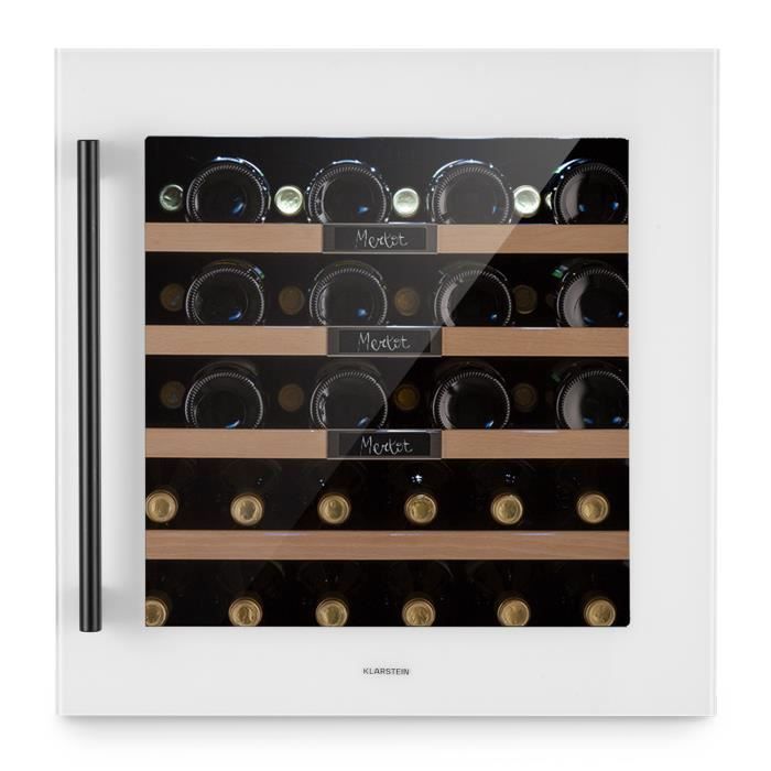Cave à vin encastrable - Klarstein Vinsider 36 Built-In Uno - 36 bouteilles 92 L en acier inoxydable - Quartz
