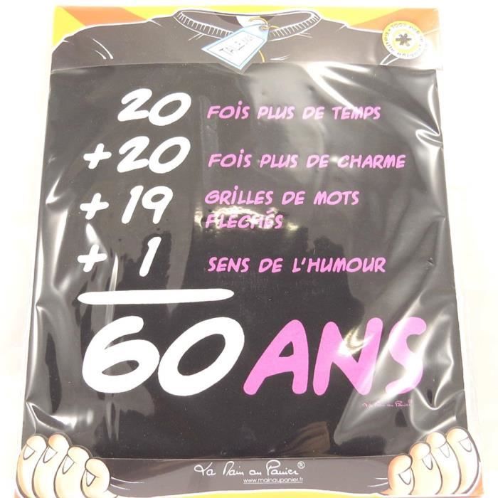 T Shirt 60 Ans Femme L Addition Noir Cdiscount Pret A Porter