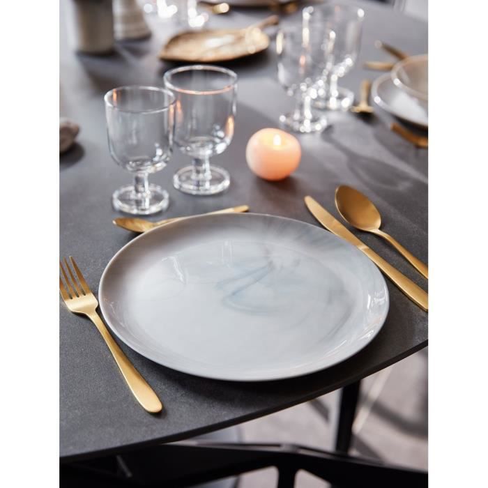 Assiette plate 25 cm - Diwali Marble - Luminarc Gris - Cdiscount Maison
