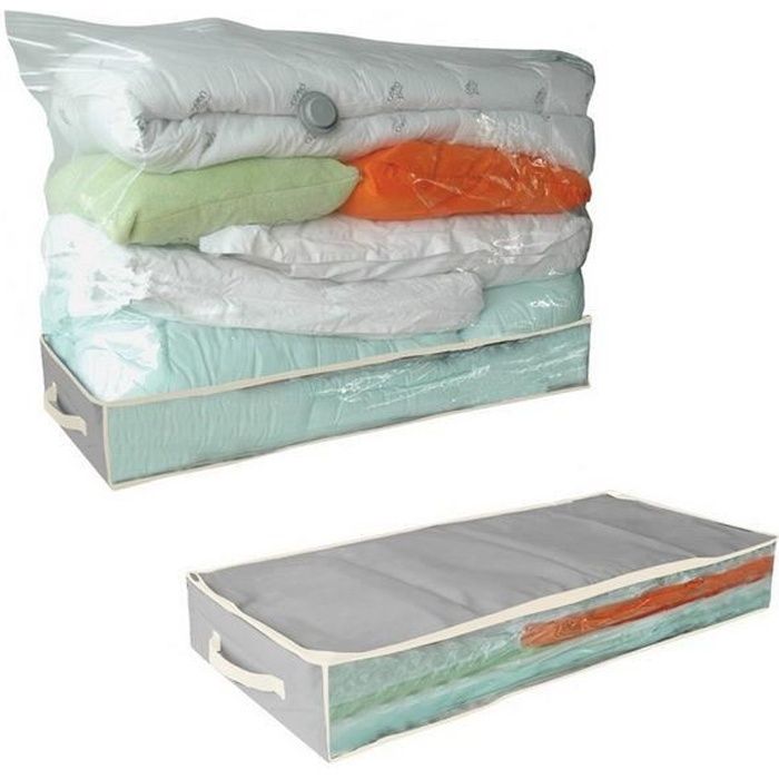 Housse de rangement sous vide pour dessous de lit - Cdiscount Maison