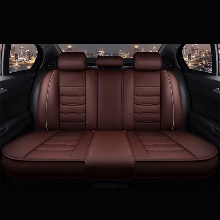 Lot complet de 10 housses de siège de voiture - Tissu polyester antidérapant - Noir uni - Pour baquet bas et banquette arrière divisée 50-50 ou 60-40 - Ajustement universel pour voitures, camions