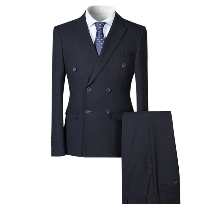 Costume 3 pièces pour homme, costume pour mariage, style d\u0027affaire, à double boutonnage, coupe slim 2018 nouveauté