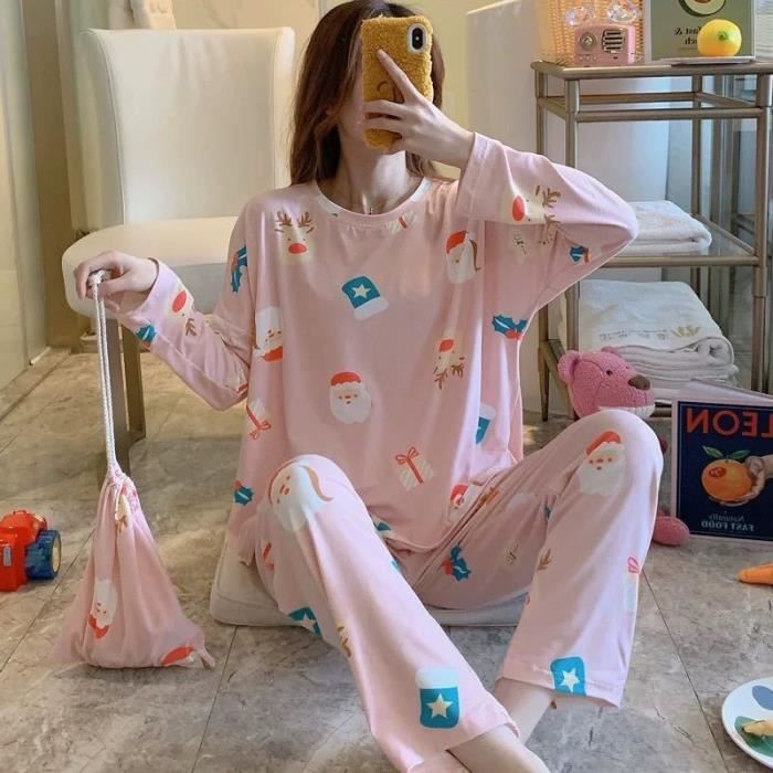 Pyjama en satin de soie,Pyjama en Satin de soie pour femmes, ensemble ...
