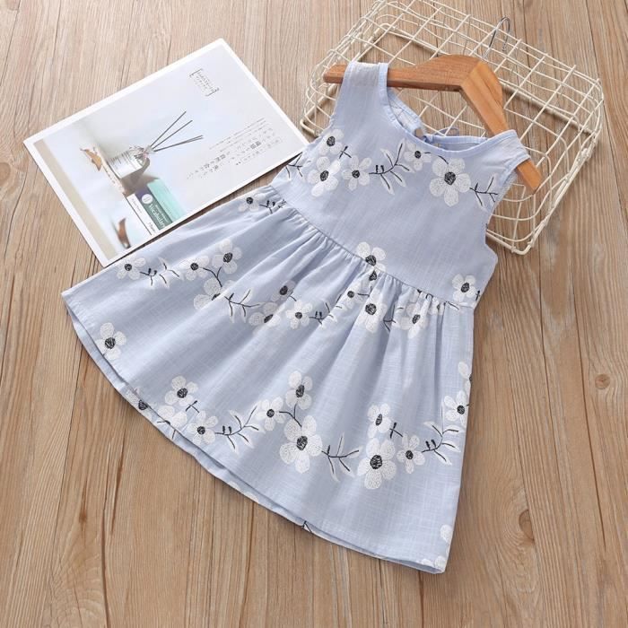 Robe Fille Blush Sans Manches - 100% Coton Turquoise - Taille L - Occasion Très Bon état