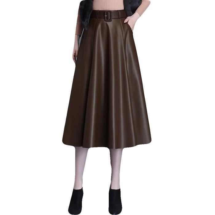 Jupe plissée longue cuir on sale