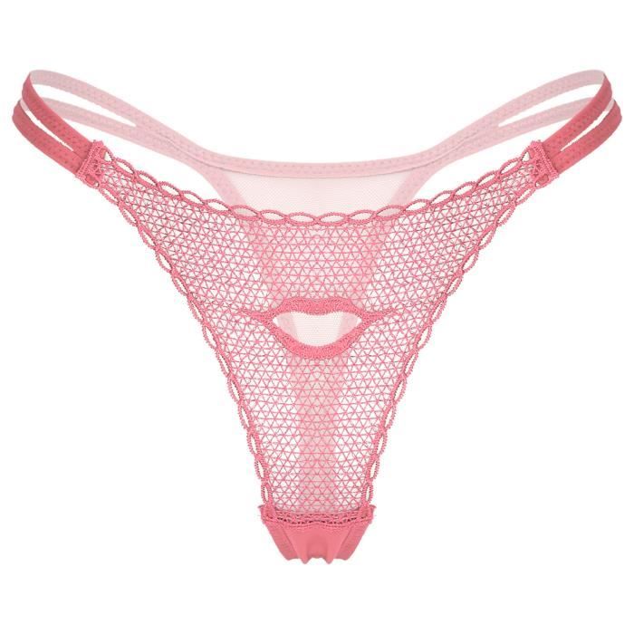 Iixpin String Sexy Femme Ouvert Tanga Transaprent Sip Bikini Thong